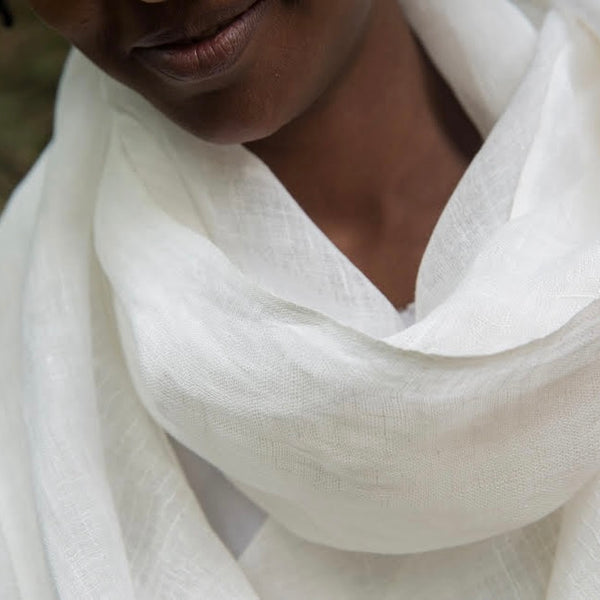Telba  - Handwoven Linen Shawl From Ethiopia